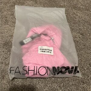 Fashion Nova Pink Ribbed Midi Dress with Spaghetti Straps